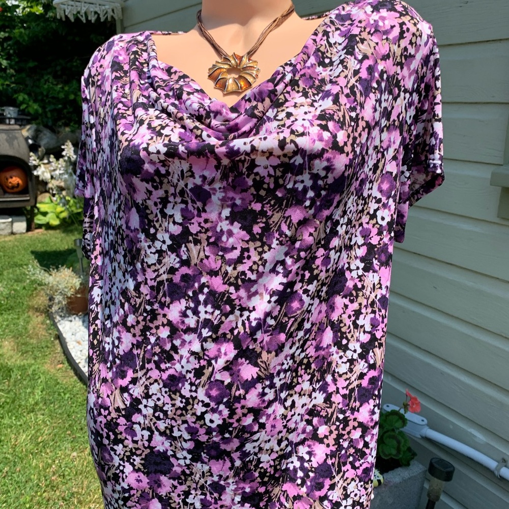 🌺 Laura Scott Patterned Boat Neck Sleeveless Top